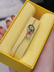 CHÍNH HÃNG - SWAROVSKI Connexus bracelet (Mixed cuts, Heart, Pink, Mixed metal finish) - Vòng, lắc tay, trái tim hồng nhẫn, mạ tone gold - JEWELRY BRACELET