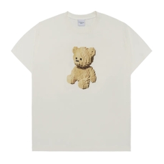 ÁO ADLV BLOCK BEAR CREAM T-SHIRT - Áo thun cổ tròn tay lỡ, hình gấu, màu kem