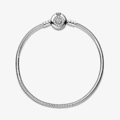 Pandora Moments Snake Chain Bracelet (Crown O Clasp, Silver Sterling) - Vòng/lắc tay bạc 925, khoá tim vương miệng, dáng mềm - JEWELRY BRACELET