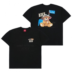 (PHỞ STORY x ADLV) ÁO THUN ADLV ROAD SIGN BEAR BLACK T-SHIRT