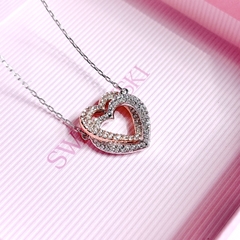 SWAROVSKI Hyperbola necklace (Heart, White, Mixed metal finish) - Dây cổ, dây chuyền hình trái tim đôi - JEWELRY NECKLACE