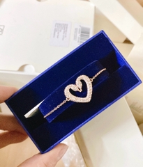 SWAROVSKI Una bracelet (Heart, Medium, White, Rose gold-tone plated) - Vòng/lắc tay hình tim, màu hồng vàng - SWAROVSKI - JEWELRY