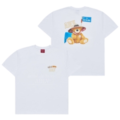 (PHỞ STORY x ADLV) ÁO THUN ADLV ROAD SIGN BEAR WHITE T-SHIRT
