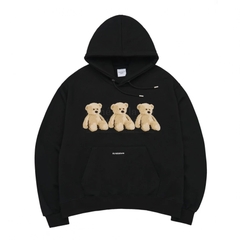 ÁO ADLV THREE BOUCLEBEAR HOODIE BLACK (mặt sau trơn)