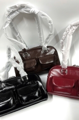 STAND OIL CHUBBY BAG - BLACK/MARRON/RED WINE - Túi xách, đeo vai màu đen/nâu/đỏ rượu