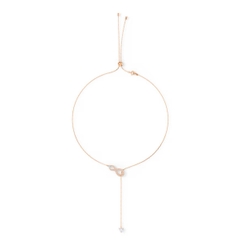SWAROVSKI Hyperbola Y necklace (Infinity, White, Rose gold-tone plated) - Dây cổ, dây chuyền hình vô cực - JEWELRY NECKLACE