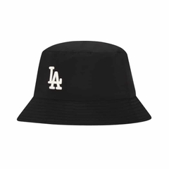 [SALE] Mũ MLB Monogram Reversible Bucket LA Yankees ‘Black Grey’  - Mũ hoạ tiết xám, đội được 2 mặt