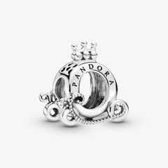 PANDORA Charm Polished Crown O Carriage (Silver Sterling) - Hạt trang trí vòng tay hình cổ xe bí vương miệng, bạc 925