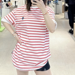 WHOAU T-SHIRT (SET GỒM 2 ÁO - Trắng và sọc Đỏ Red)