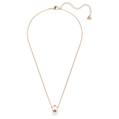 SWAROVSKI Sparkling Dance pendant (Round cut, Oval shape, Red, Rose gold-tone plated) - Dây chuyền pha lê đỏ chuyển động - JEWELRY NECKLACE