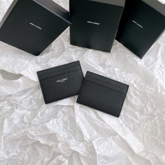 VÍ YSL GIỮ THẺ - CREDIT - HOLDER CARD BLACK (da sần)