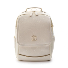 MLB DIA MONOGAM EMBOSSED SCHOOLBAG WHITE SET (BACKPACK + TOTE CROSSBODY BAG) (SET GỒM BALO + TÚI XÁCH ĐI KÈM)