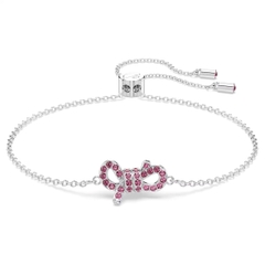 SWAROVSKI Lifelong Bow bracelet (Bow, Pink, Rhodium plated) - Vòng, lắc tay, hình nơ, pha lê hồng - JEWELRY BRACELET