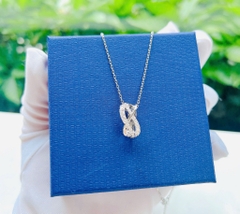 SWAROVSKI Twist Rows Pendant (White, Rhodium plated) - Dây cổ, dây chuyền pha lê trắng - JEWELRY NECKLACE