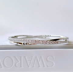 SWAROVSKI Hyperbola bangle (Round cut, White, Rhodium plated) - Vòng, lắc tay, pha lê trắng - JEWELRY BRACELET