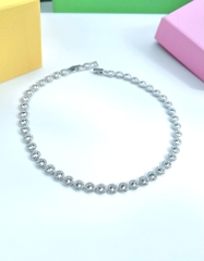 SWAROVSKI Una Angelic Tennis necklace (Round cut, White, Rhodium plated) - Dây cổ, dây chuyền pha lê trắng - JEWELRY NECKLACE