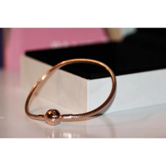 Pandora Moments Snake Chain Bracelet (Round Clasp, Rose-gold 14k plated) - Vòng/lắc tay hỗn hợp kim loại mạ vàng hồng 14k, khoá tròn, dáng mềm