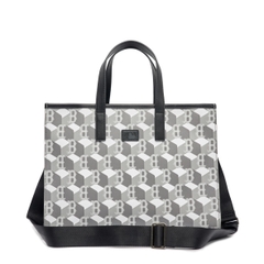 MLB CUBE MONOGRAM MEDIUM TOTE CROSSBODY BAG BOSTON RED SOX - Túi đeo chéo, quai xách, màu xám