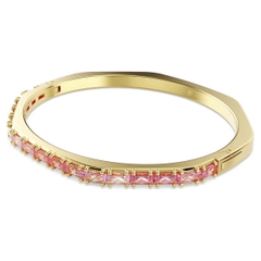 CHÍNH HÃNG - SWAROVSKI Matrix bangle (Baguette cut, Octagon shape, Pink, Gold-tone plated) - Vòng, lắc tay, pha lê hồng - JEWELRY BRACELET
