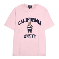 ÁO WHOAU HỒNG CALIFORNIA BEAR T-SHIRT (mặt sau trơn)