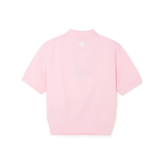 Áo MLB Polo Crop Heart C Logo Shirt Pink