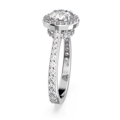 SWAROVSKI Una Angelic cocktail ring (Round cut, Pavé, White, Rhodium plated) - RINGS - Nhẫn đính đá pha lê trắng - JEWELRY