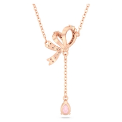 SWAROVSKI Volta Y pendant (Bow, Pink, Rose gold-tone plated) - Dây cổ, dây chuyền hoạ tiết nơ dài - JEWELRY NECKLACE