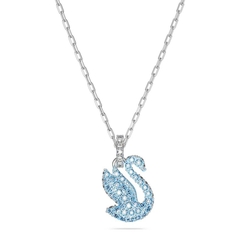 SWAROVSKI Iconic Swan pendant (Swan, Small, Blue, Rhodium plated) - Dây cổ, dây chuyền SWAROVSKI - JEWELRY NECKLACE