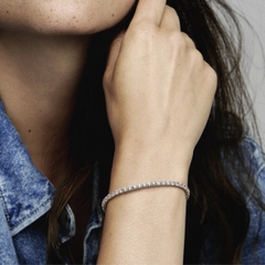 PANDORA Sparkling Tennis Bracelet (Sterling Silver, Zirconia) - Vòng/ lắc tay bạc 925, đính đá CZ trắng