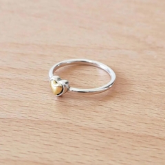 PANDORA Domed Golden Heart Ring (Silver Sterling, 14K Gold plated) - Nhẫn hình trái tim, bạc 925, trái tim mạ vàng 14k - JEWELRY