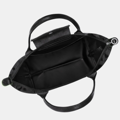 MEDIUM SIZE - TÚI LONGCHAMP LE PLIAGE NOIR GREEN M TOTE BAG - BLACK - Túi xách màu đen, quai nắp đen
