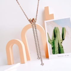 SWAROVSKI Lifelong Heart pendant Y (White, Rose gold-tone plated) - Dây cổ, dây chuyền HÌNH TIM PHỐI ĐÁ - SWAROVSKI - JEWELRY NECKLACE