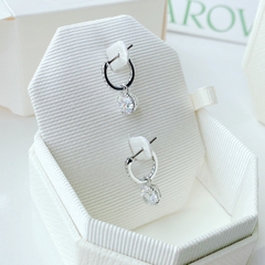 SWAROVSKI Constella drop earrings (Round cut, White, Rhodium plated) - Khuyên tai pha lê trắng - JEWELRY