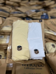 WHOAU T-SHIRT (SET 2 Áo - Yellow + White - Trắng và Vàng) (mặt sau trơn)