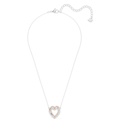 SWAROVSKI Hyperbola necklace (Heart, White, Mixed metal finish) - Dây cổ, dây chuyền hình trái tim đôi - JEWELRY NECKLACE