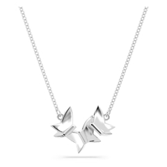 SWAROVSKI Lilia necklace (Butterfly, White, Rhodium plated) - Dây cổ, dây chuyền hoạ tiết bướm - JEWELRY NECKLACE