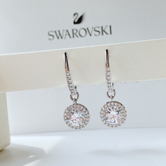 SWAROVSKI Angelic drop earrings (Round cut,, White, Rhodium plated) - Khuyên tai pha lê trắng - JEWELRY