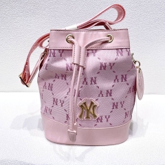 TÚI MLB MONOGRAM BUCKET BAG BROWN/GREEN/PINK - TÚI ĐEO CHÉO DÁNG CHUÔNG MÀU NÂU/XANH LÁ/HỒNG