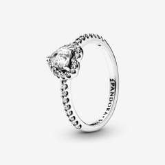 PANDORA Elevated Heart Ring (Silver Sterling, Clear Zirconia) - Nhẫn hình trái tim, bạc 925, đá CZ trắng