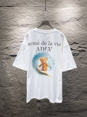ÁO ADLV SURF BEAR SHORT SLEEVE T-SHIRT CREAM - Áo thun cổ tròn tay lỡ màu trắng kem