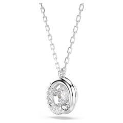 CHÍNH HÃNG - SWAROVSKI Dextera pendant (Round cut, White, Rhodium plated) - Dây cổ, chuyền, pha lê trắng - JEWELRY NECKLACE