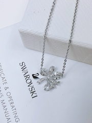 SWAROVSKI Hyperbola Volta necklace (Bow, Small, White, Rhodium plated) - Dây cổ, dây chuyền thiên hình nơ trắng - JEWELRY NECKLACE