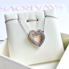 SWAROVSKI Hyperbola necklace (Heart, White, Mixed metal finish) - Dây cổ, dây chuyền hình trái tim đôi - JEWELRY NECKLACE