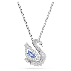 SWAROVSKI Swan pendant (Mixed cuts, WHITE/BLUE/PINK/RED) - Dây cổ, chuyền, đính đá pha lê trắng/xanh/hồng/đỏ, thiên nga - JEWELRY NECKLACE