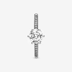 PANDORA Clear Sparkling Crown Solitaire Ring (Silver Sterling, Zircona) - Nhẫn bạc 925, đá CZ trắng - JEWELRY