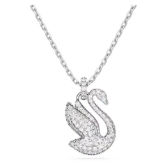 SWAROVSKI Swan pendant (Swan, White, Rhodium plated) - Dây cổ, dây chuyền thiên nga trắng - JEWELRY NECKLACE