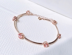 SWAROVSKI Constella bangle (Round cut, Pink, Rose gold-tone plated) - Vòng, lắc tay pha lê hồng