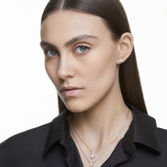 SWAROVSKI Attract stud earrings (Square cut, White, Rhodium plated) - Khuyên tai thiên nga pha lê trắng - JEWELRY