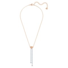 SWAROVSKI Lifelong Heart pendant Y (White, Rose gold-tone plated) - Dây cổ, dây chuyền HÌNH TIM PHỐI ĐÁ - SWAROVSKI - JEWELRY NECKLACE
