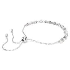SWAROVSKI Matrix bracelet (Crystal pearl, Round cut, White, Rhodium plated) - Vòng, lắc tay ngọc trai, pha lê trắng - JEWELRY